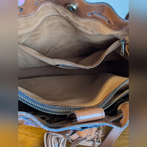 Patricia Nash Tote Drawstring Whitney English Garden Map British Tan - Picture 14 of 15